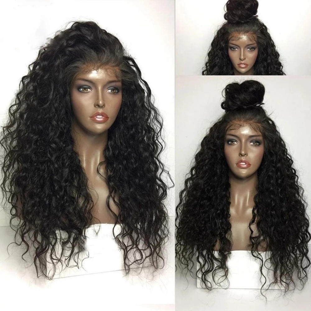 20 inch black wave lace front wig